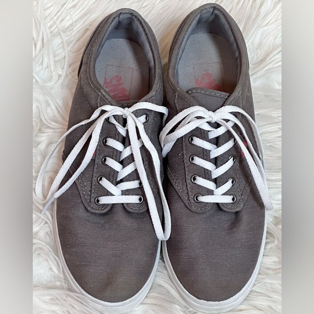 VANS Atwood Low-top Laced Sneakers, Gray Fabric, Women's 8